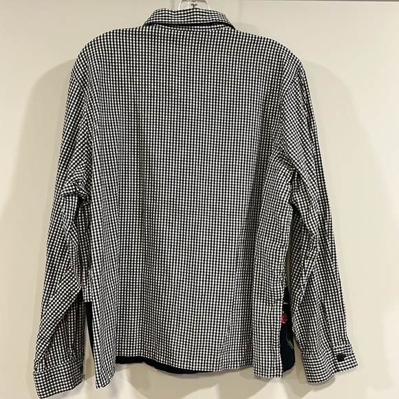 Lemon Grass - XL, Black and White Checkered Shirt Embroidery, Kitties - Picture 4 of 8